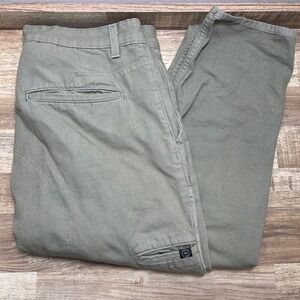 Rag & Bone Double Knee Canvas Work Pants Olive Green Mens 32 Made USA 30" inseam